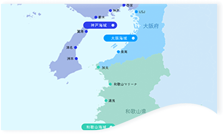 大阪湾を中心に豊富な海洋散骨実績